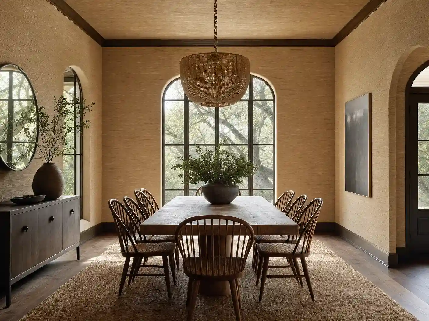 Revere Wallpaper Installations wallpaper installation in a Boston home showing elegant pattern work