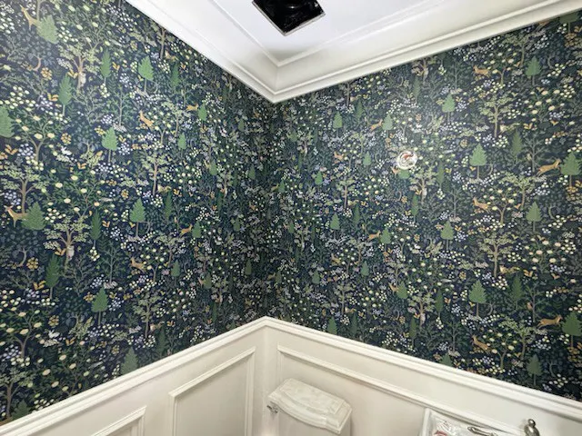 Revere Wallpaper Installations luxury grasscloth wallpaper installation detail in Financial District, Boston